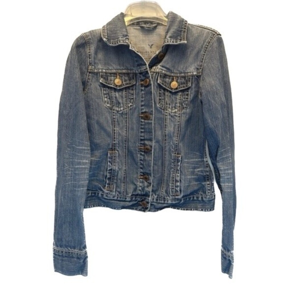 American Eagle Outfitters AEO Boyfriend Jean Denim Jacket Medium Wash Size S